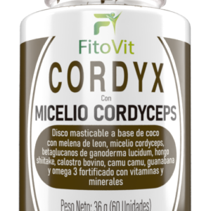Cordyx Fitovit con Micelio Cordyceps, Calostro Bovino y Hongo Shiitake x 60 Discos Masticables