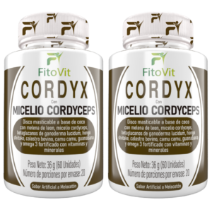 Cordyx Fitovit con Micelio Cordyceps, Calostro Bovino y Hongo Shiitake x 60 Discos Masticables