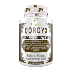 Cordyx Fitovit con Micelio Cordyceps, Calostro Bovino y Hongo Shiitake x 60 Discos Masticables