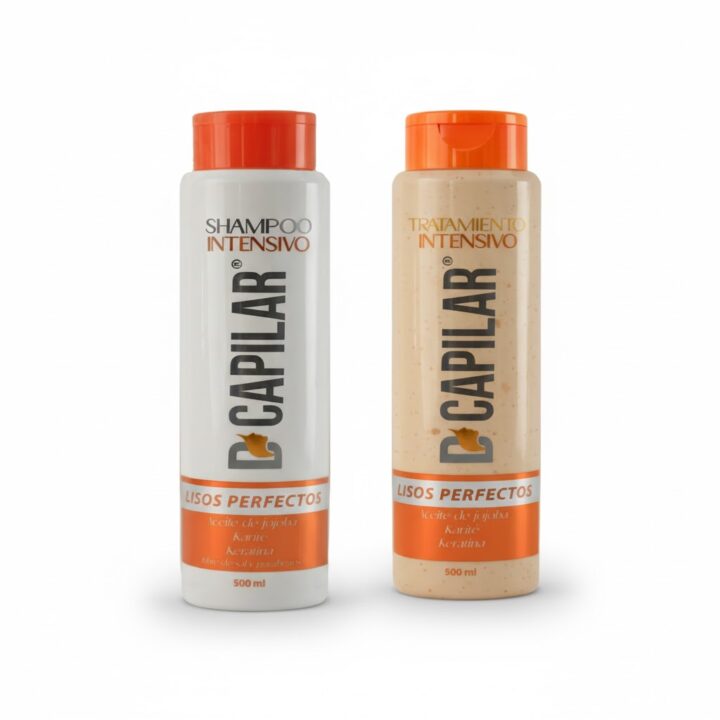 Combo Lisos Perfectos DCAPILAR Secreto de Ángeles – Shampoo Intensivo + Tratamiento Intensivo para Hidratación, Suavidad y Control del Frizz