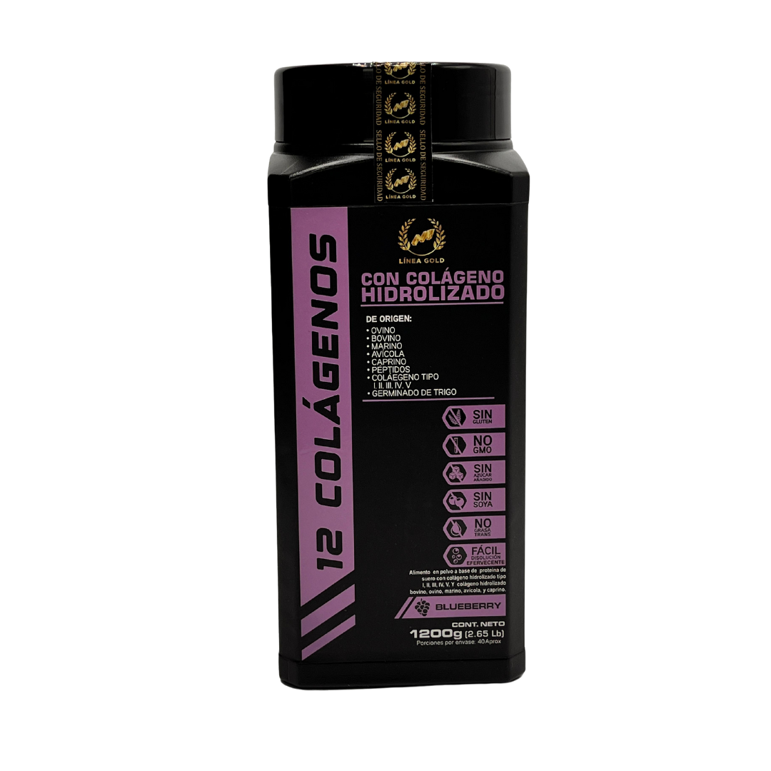 Colágeno Hidrolizado Marino Con Mezcla de 12 Tipos de Colágeno – Línea Gold 1200 g