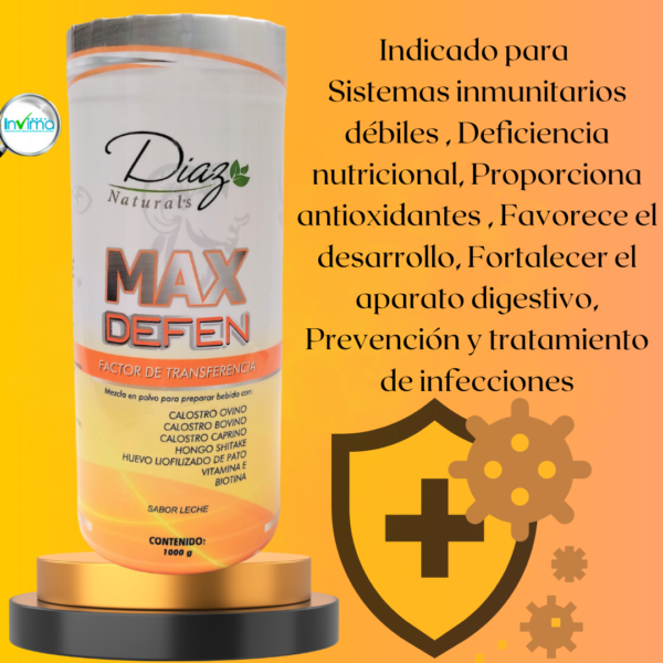 MAX DEFEN Factor de Transferencia 1.000 Gramos Diaz Naturals