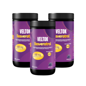 Resveratrol Veltok ByPluss 500 mg con Niacinamida, Vitamina D, E y Biotina | 90 Tabletas Masticables Sabor Uva