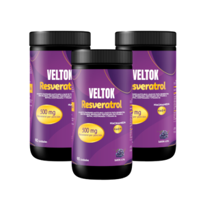 Resveratrol Veltok ByPluss 500 mg con Niacinamida, Vitamina D, E y Biotina | 90 Tabletas Masticables Sabor Uva