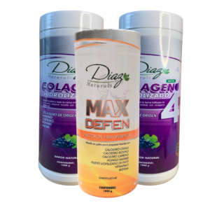 Combo 2 Colágeno Hidrolizado Marino COLAGEN4 1.000g + 1 Calostro MAXDEFEN Factor de Transferencia 1.000 Gramos Diaz Naturals