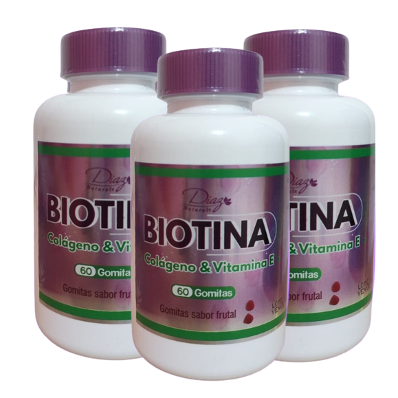 Gomitas Biotina Con Colágeno y Vitamina E Diaz Natural - 50 Gomitas