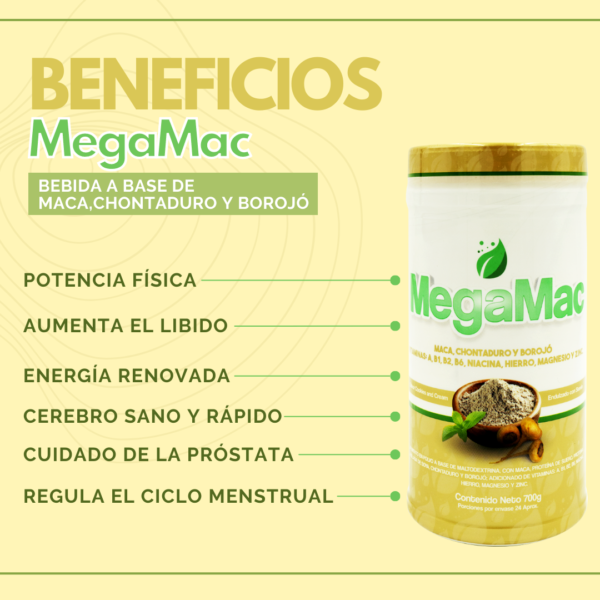 Megamac 700 Gramos, Potencia y Energía Con Chontaduro y Borojó