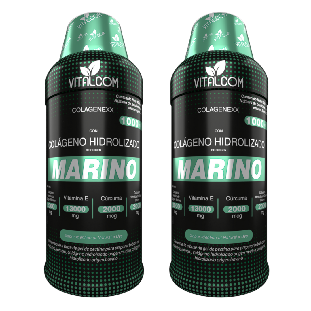 Colágeno Hidrolizado Marino con Vitamina E y Cúrcuma | Colagenexx Vitalcom 1000 mL