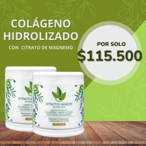 Colágeno Hidrolizado Con Citrato de Magnesio 180 Gramos Extractos Mágicos Combo x 2 Unidades