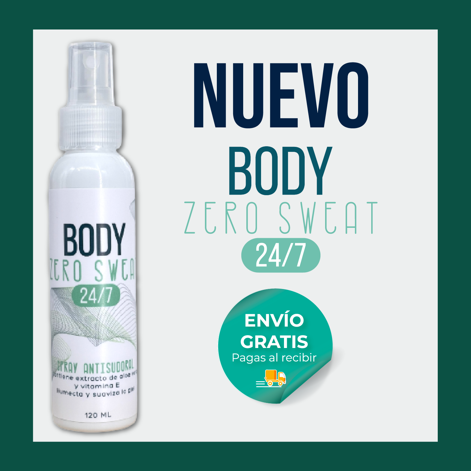 Spray Antisudoral Body Zero Sweat 120ml