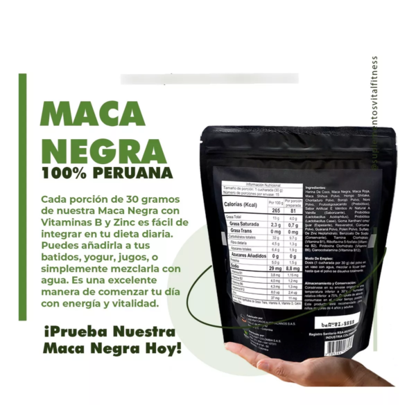 Maca Negra Y Roja Peruana 450 Gramos AO BLACK