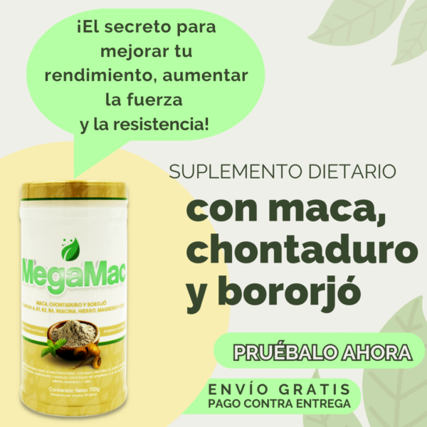 Megamac 700 Gramos, Potencia y Energía Con Chontaduro y Borojó