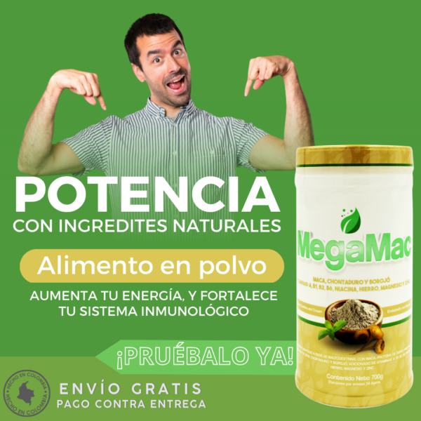 Megamac 700 Gramos, Potencia y Energía Con Chontaduro y Borojó