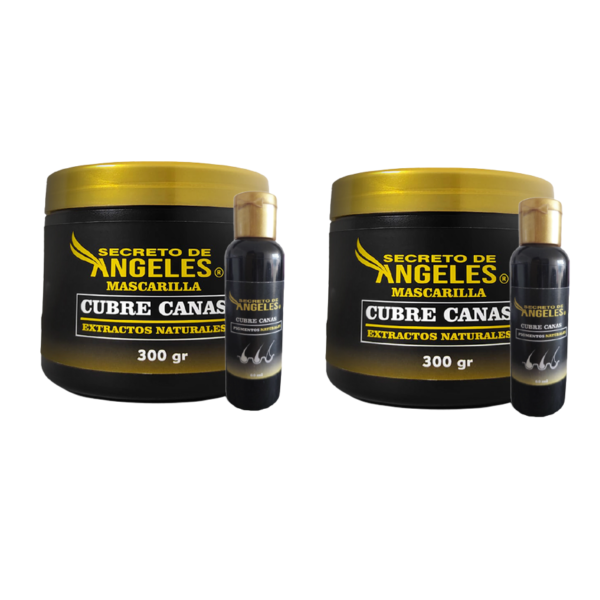 Mascarilla Cubre Canas Negro x 300 Gramos Secreto de Ángeles Combo x 2 Unidades