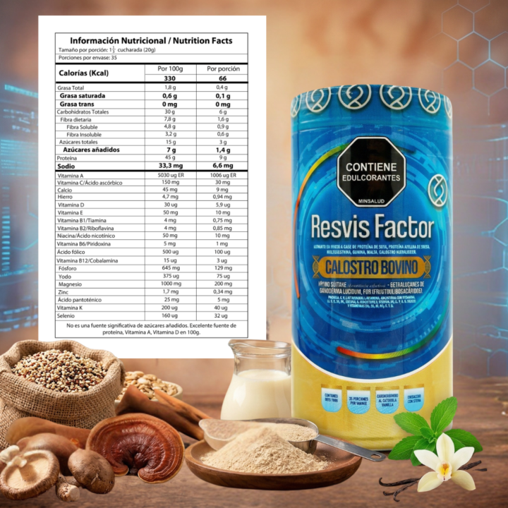 CALOSTRO BOVINO REVISFACTOR Tabla Nutricional
