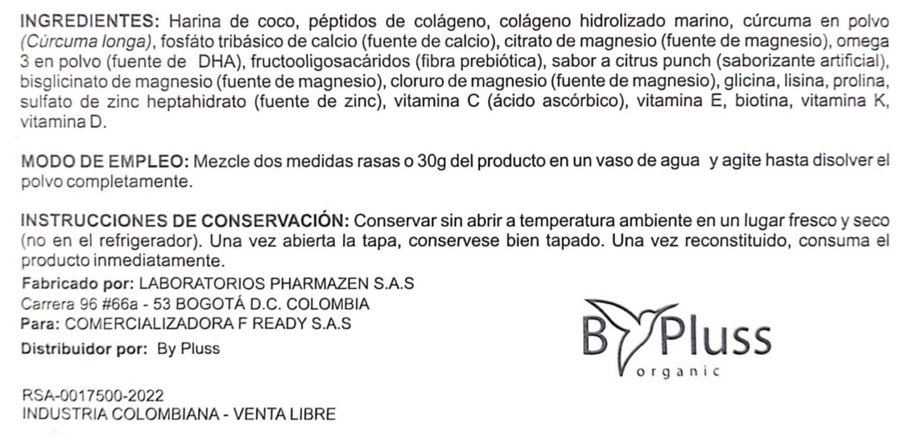 Ingredientes Colamarin Bypluss