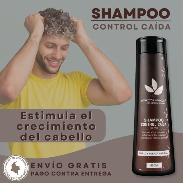 Shampoo Para Hombres Control Caída Con Trichogen 400ML Extractos Mágicos